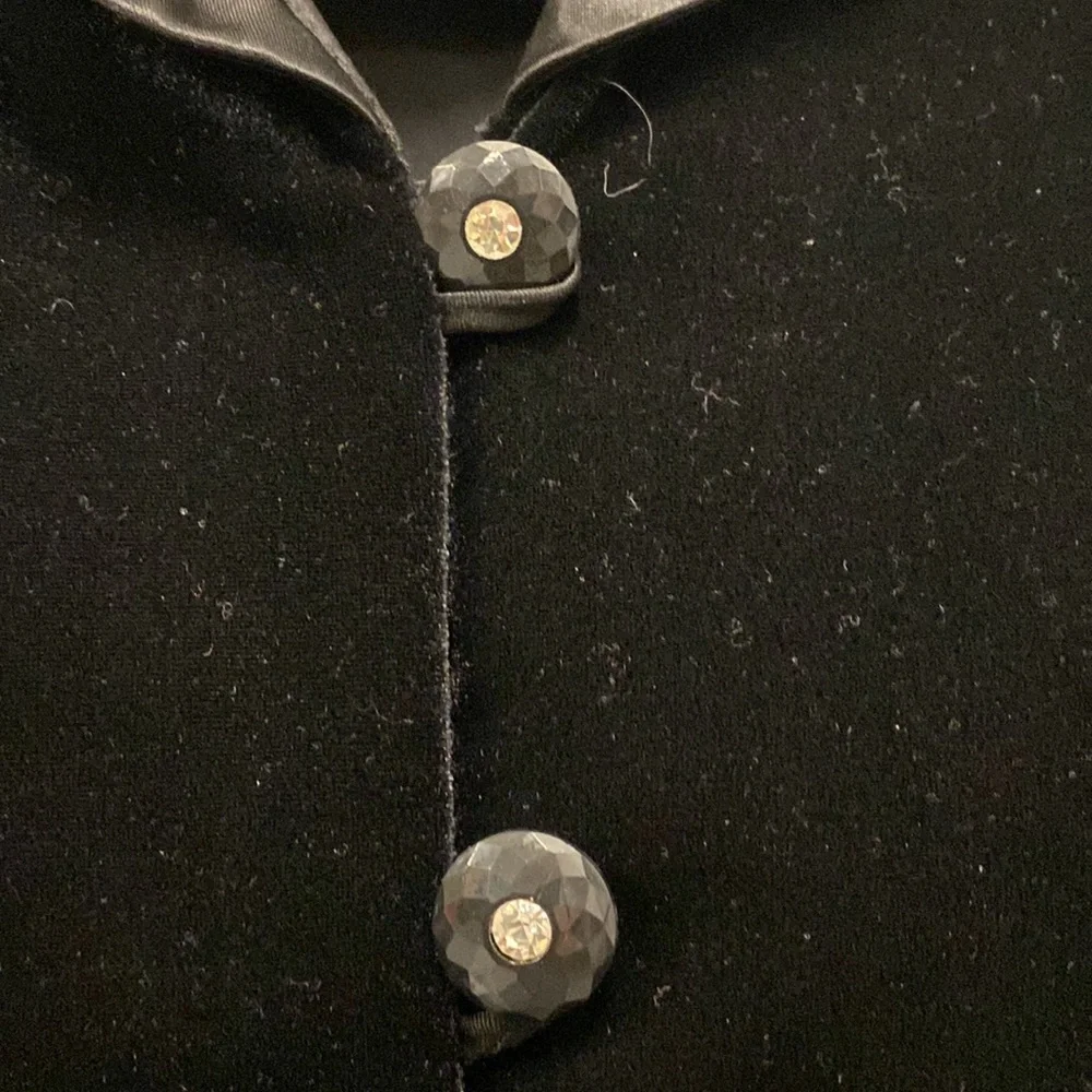 90s velvet & sheer black blouse - Picture 4 of 5